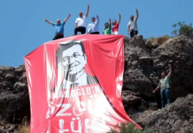 Bodrum’un zirvesine dev İmamoğlu pankartı açtılar